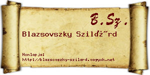 Blazsovszky Szilárd névjegykártya